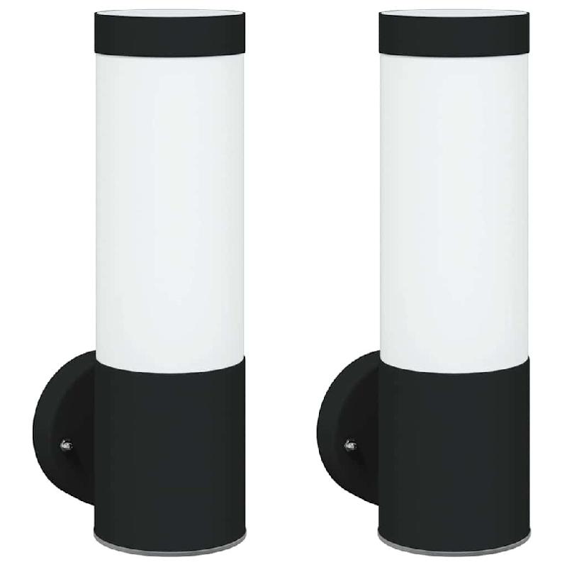 Helloshop26 - Lot de 2 appliques murales modernes pour extérieur 12 x 7 x 27 cm éclairage pratique design minimaliste en acier 02_0056484 - acier 30_0