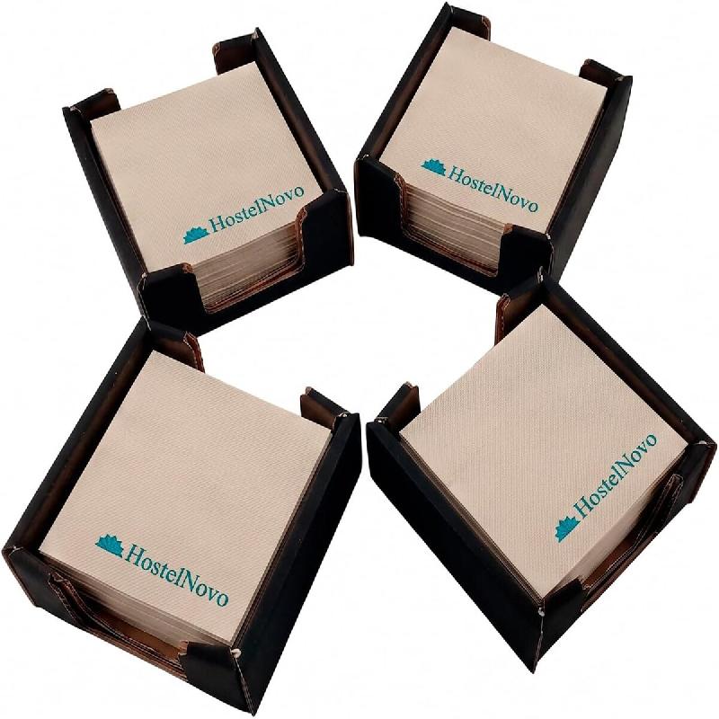 Hostelnovo del Valles Hostelnovo – Lot de 4 porte‑serviettes en carton noir + 100 serviettes bio - multicolore en carton 8436604775242_0