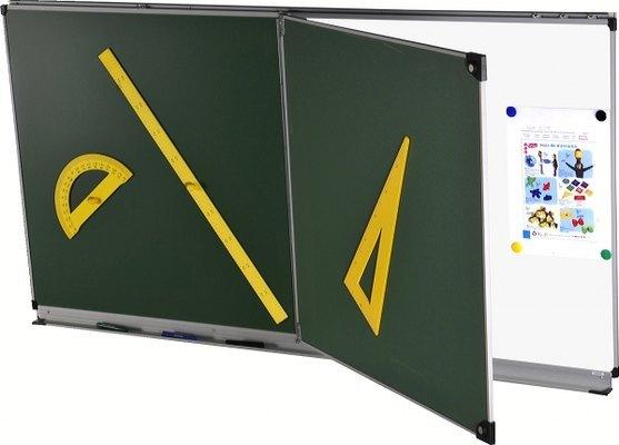 TABLEAU DIPTYQUE 1,20 X 2 M ÉMAILLÉ VERT CADRE ALUMINIUM ANODISÉ - MANUTAN COLLECTIVITÉS