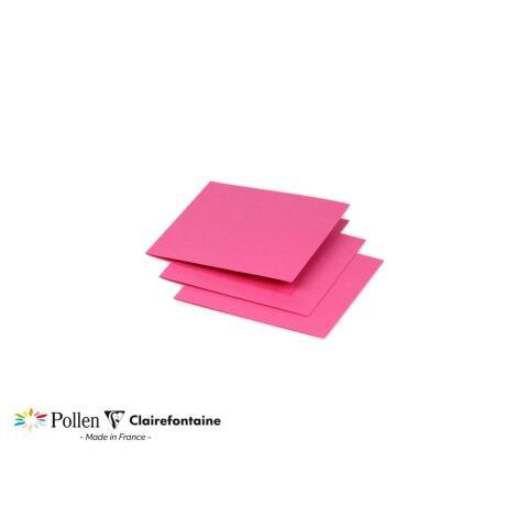 LOT DE 2 - PAQUET DE 25 CARTES PLIÉES POLLEN 110X110MM 210G/M2 - FUCHSIA