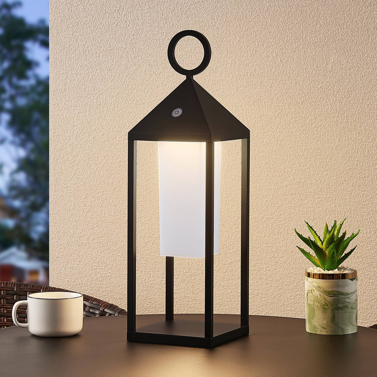 LUCANDE LAMPE LED À ACCU MILUMA, 54CM, NOIR, IP54, ALUMINIUM