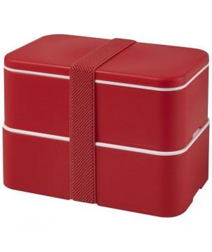 LUNCH BOX MIYO À DEUX BLOCS - ROUGE - VAISSELLE JETABLE ET INCASSABLE PERSONNALISÉE