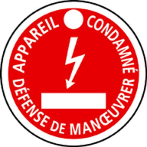 MACARON DE CONSIGNATION, PLASTIQUE, ÉQUIVALENT EDF C11, DIAM.100MM
