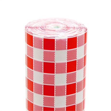 NAPPE ANETO RONDE VICHY ROUGE 48 G/M² 1.20X100M CELLULOSE BLANC (VENDU PAR 4)