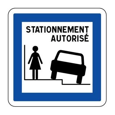 Panneau d'autorisation de stationnement sur le côté gauche_0