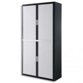 PAPERFLOW EASYOFFICE ARMOIRE DÉMONTABLE CORPS EN PS TEINTÉ NOIR BLANC - DIMENSIONS L110XH204XP41,5 CM