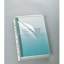 POCHETTE TRANSPARENTE PERFORÉE À SOUFFLETS VIQUEL A4 PVC CRISTAL INCOLORE - PAQUET DE 10
