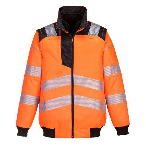PORTWEST PW302 BLOUSON PW3 HAUTE VISIBILITÉ 3-EN-1 ORANGE/NOIR - TAILLE XXL