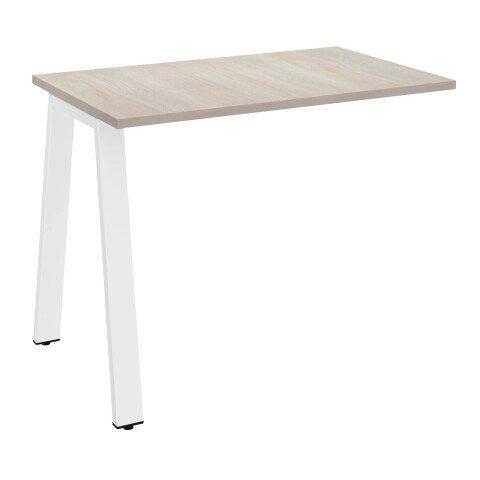 RETOUR DE BUREAU ECLA MANAGER L 100 X P 60 CM CHÊNE GRIS PIÉTEMENT MÉTAL FINITION BLANC