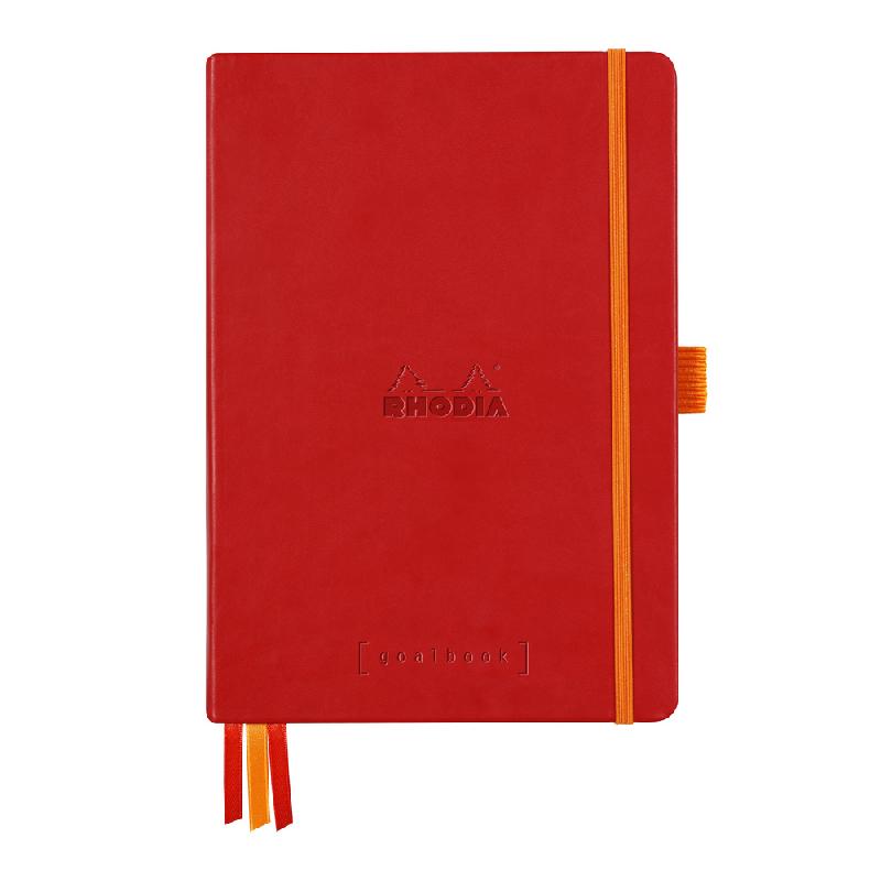 RHODIARAMA GOALBOOK REMBORDÉ RIGIDE A5 240 PAGES DOT PAPIER BLANC 90G - COQUELICOT