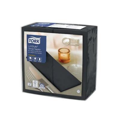 Serviettes de table non tissé Dinner Linstyle® Tork, pliage 1/8, coloris noir, le colis de 50, 478151_0
