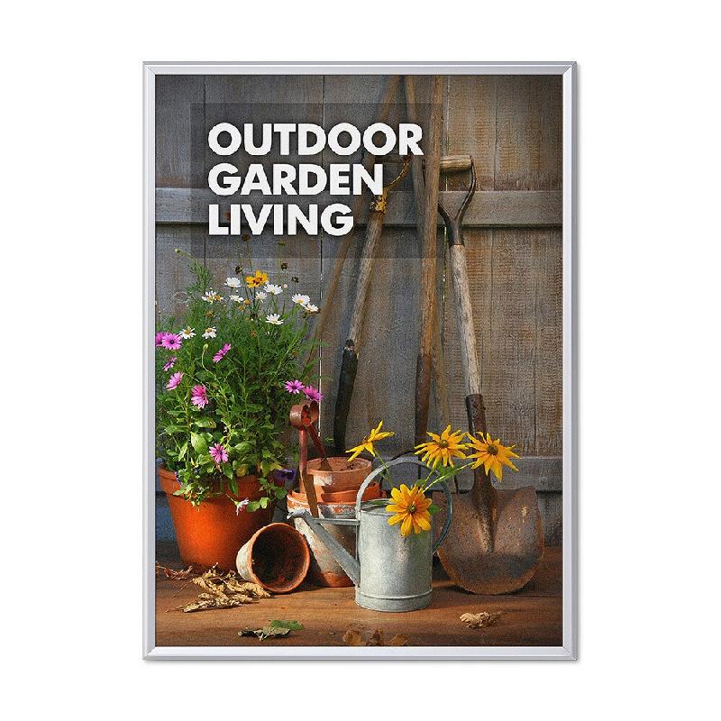 SHOWDOWN Displays Exposiciónate Cadre Clic-Clac 100 x 140 cm Coins En Onglet 32 mm KR100x140G32 - argenté aluminium KR100x140G32_0