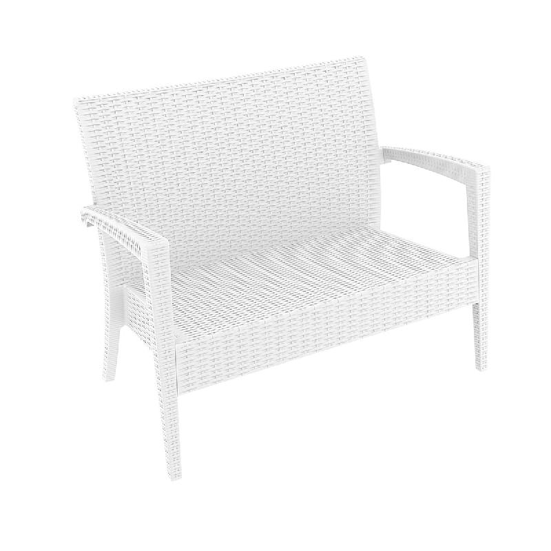 SIESTA EXCLUSIVE Banc 2 Places d'Extérieur Miami Lounge Aspect Rotin Blanc - blanc plastique polypropylène SP-SI-845WH_0