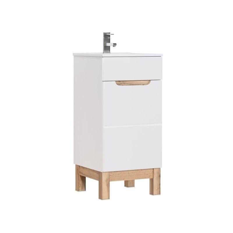 STELLAMEUBLES Meuble sous vasque encastrable sur pied pour salle de bain BALI WHITE - 3667335109173_0