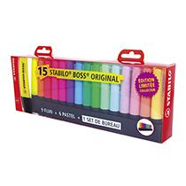 SURLIGNEUR STABILO BOSS COULEURS ASSORTIES - SET DE 15