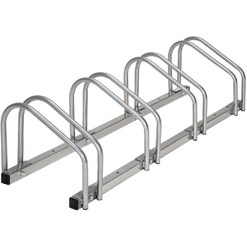 SYSTÈME SUPPORT RANGE PORTE VÉLO RÂTELIER INCLINABLE 4 VÉLOS GARAGE PRATIQUE AU SOL OU MURAL ACIER 3408209_0