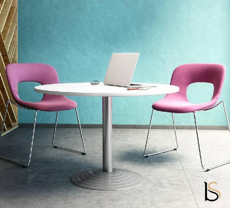 Table de réunion ronde Azur - Mobel Linea - Argent Ral 9006, Anthracite_0