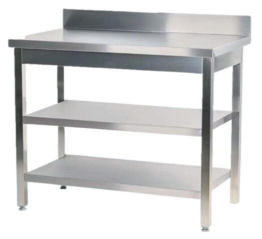 Table de travail murale avec 3 étagères en Acier Inoxydable AISI 304 | 850 x 800 x 600 mm | Gasfrit - gf138+gf1133_0