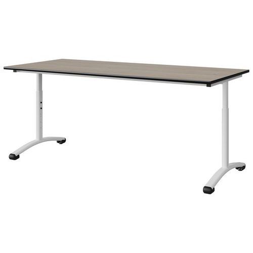 TABLE MALIBU 180X80 T3/T6 DL ST CHÊNE 1146/NOIR BLC 9016 - MANUTAN EXPERT