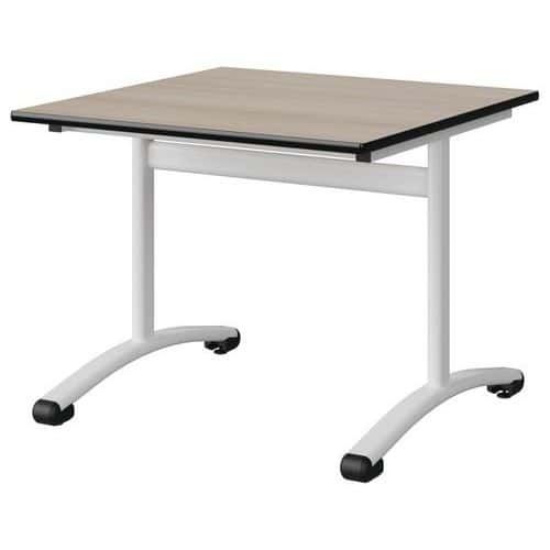 TABLE MALIBU 80X80 T4 DL STRA ACACIA/NOIR BLC 9016