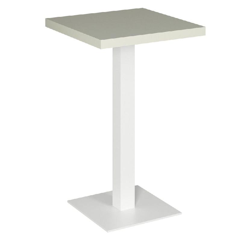Table mange debout Cage blanc plateau blanc mat 70x70x111cm_0
