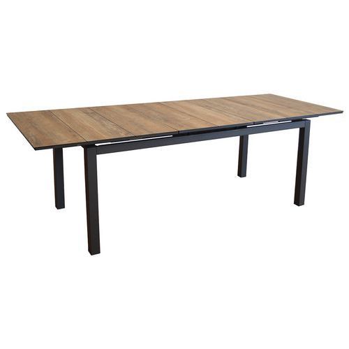 TABLE TAHAA HPL 180/240 CM GRAPHITE/BOIS - PROLOISIRS