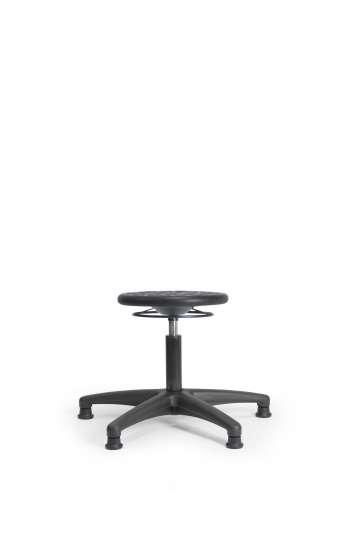 Tabouret de bureau en polyuréthane noir - réglable - TABRO2PRCVBP_0
