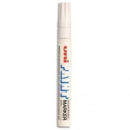 UNIBALL MARQUEUR PEINTURE À BASE D'HUILE INDÉLÉBILE PTE MOYENNE OGIVE CORPS MÉTAL COLORIS BLANC UNI PAINT