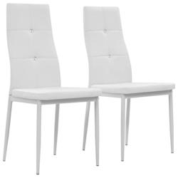 VidaXL Chaises à Manger Lot De 2 Blanc Similicuir - blanc 246189_0