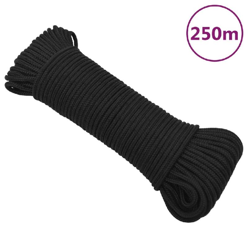 Vidaxl corde de bateau noir complet 3 mm 250 m polypropylène 152484_0