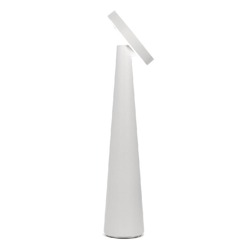 Lampe de table LED Zafferano Angelina gris clair, rechargeable sans fil, tête réglable, tactile, design sobre et chic - gris 8054040723568_0