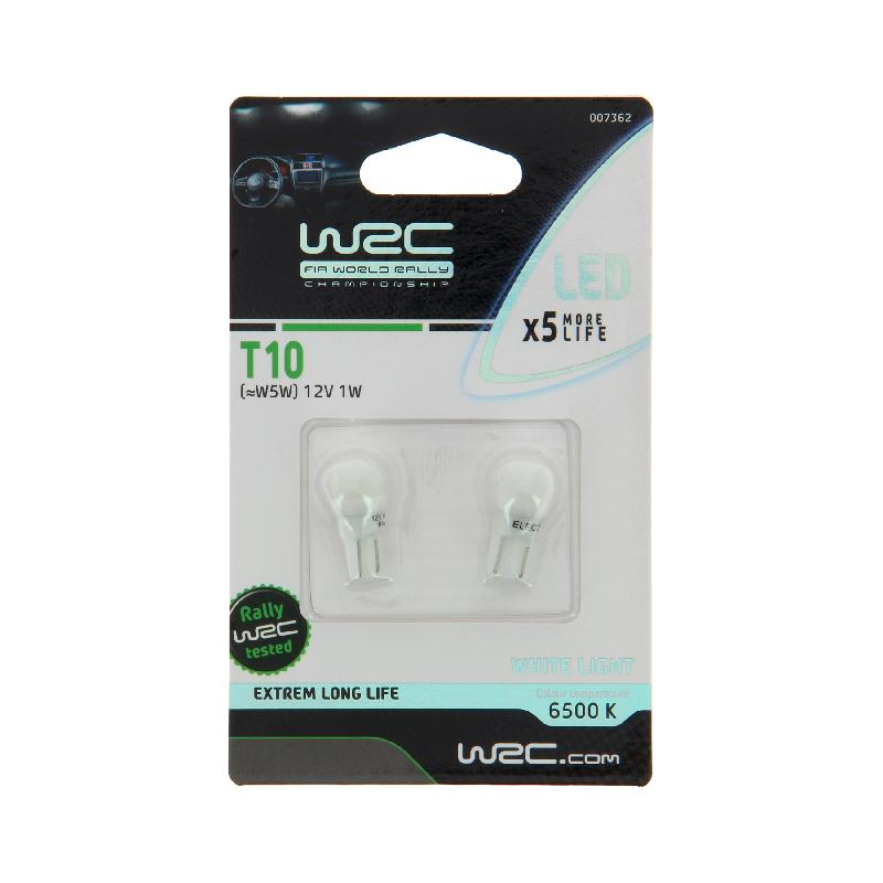 WRC - Lot de 2 ampoules LED T10 (W5W) 12V - 6500K - Longue durée de vie_0