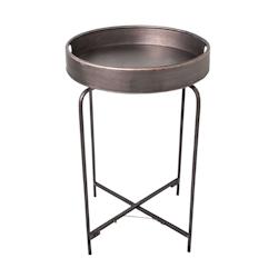 Antic Line Créations Table plateau H72 x Ø45cm - gris métal SEB15080_0