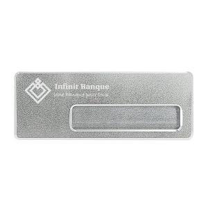 Badge aluminium 7 x 2,5 cm (+gravure laser  la21) référence: ix321500_0