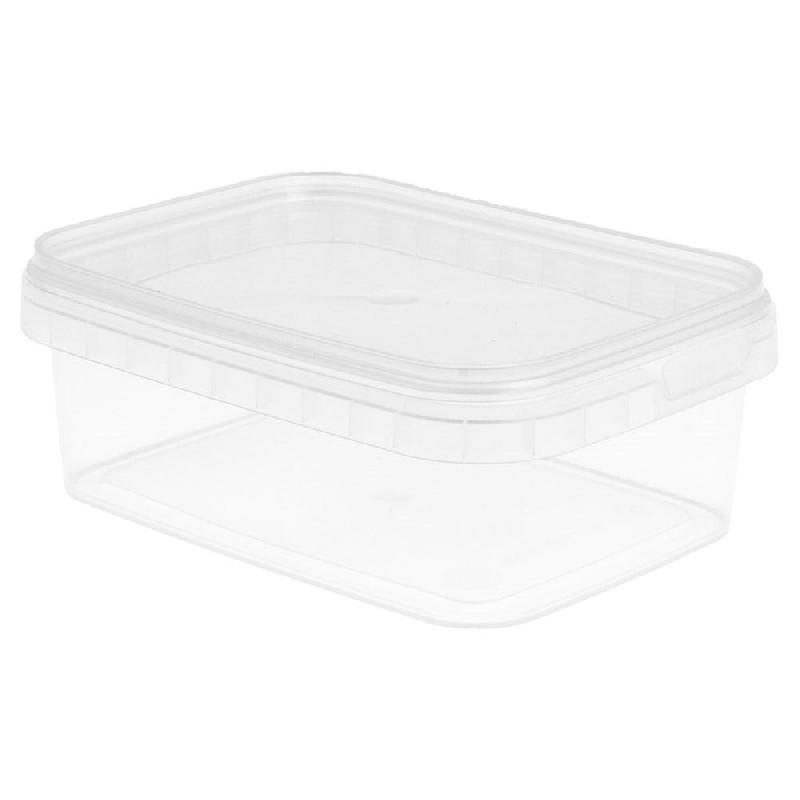 Barquette transparente avec couvercle inviolable 280cc 12x8,8x4,2cm - par 420_0