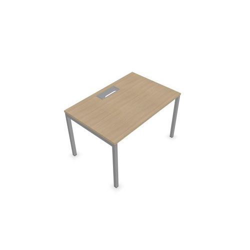 BUREAU DROIT 120 CM PIEDS U CHÊNE/ALU MISAO - MANUTAN