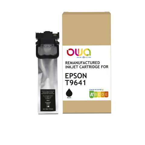 CARTOUCHE D'ENCRE REMANUFACTURÉE OWA - STANDARD - NOIR - POUR EPSON T9641 - CARTOUCHE COMPATIBLE
