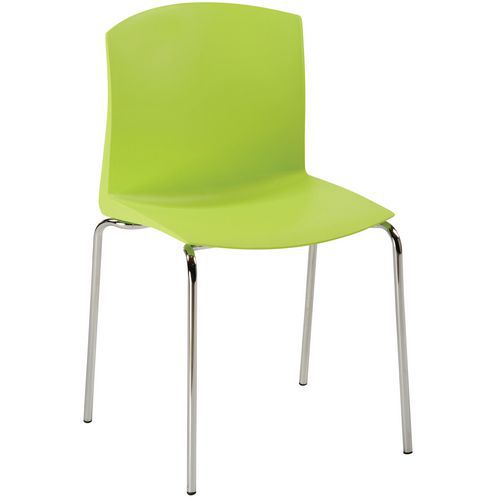CHAISE POOL 4 PIEDS CHROMÉS COQUE PISTACHE