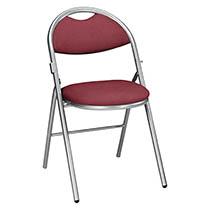 CHAISES PLIANTES SUPER CONFORT TISSU NON FEU ALLUMETTE PIÉTEMENT ALUMINIUM - ROUGE - LOT DE 2