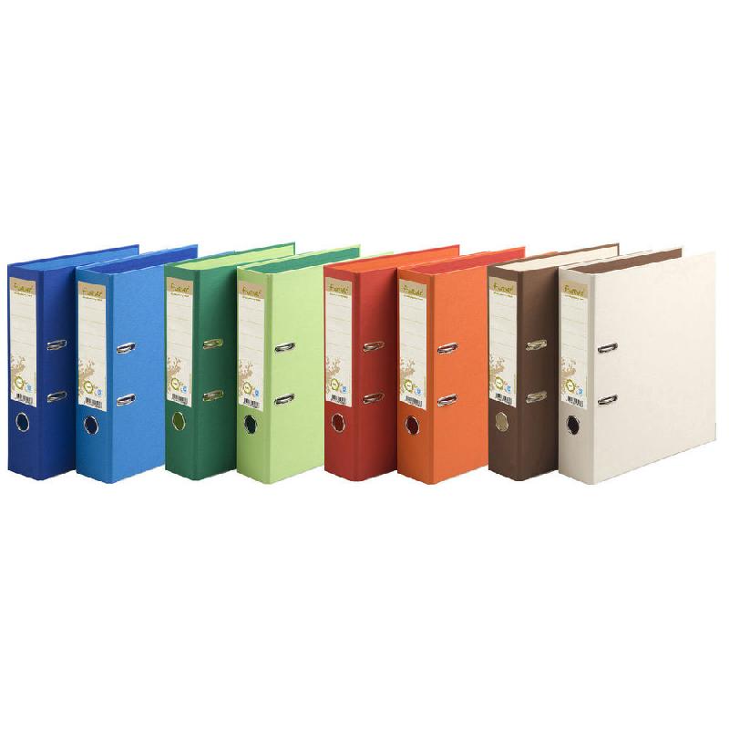 CLASSEUR A LEVIER A4 EXACOMPTA FOREVER EN CARTON RECYCLE - DOS 8 CM - ASSORTIS - LOT DE 10