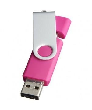 CLÉ USB ROTATIVE ON THE GO OTG 2 GB - MAGENTA - CLÉ USB PUBLICITAIRE