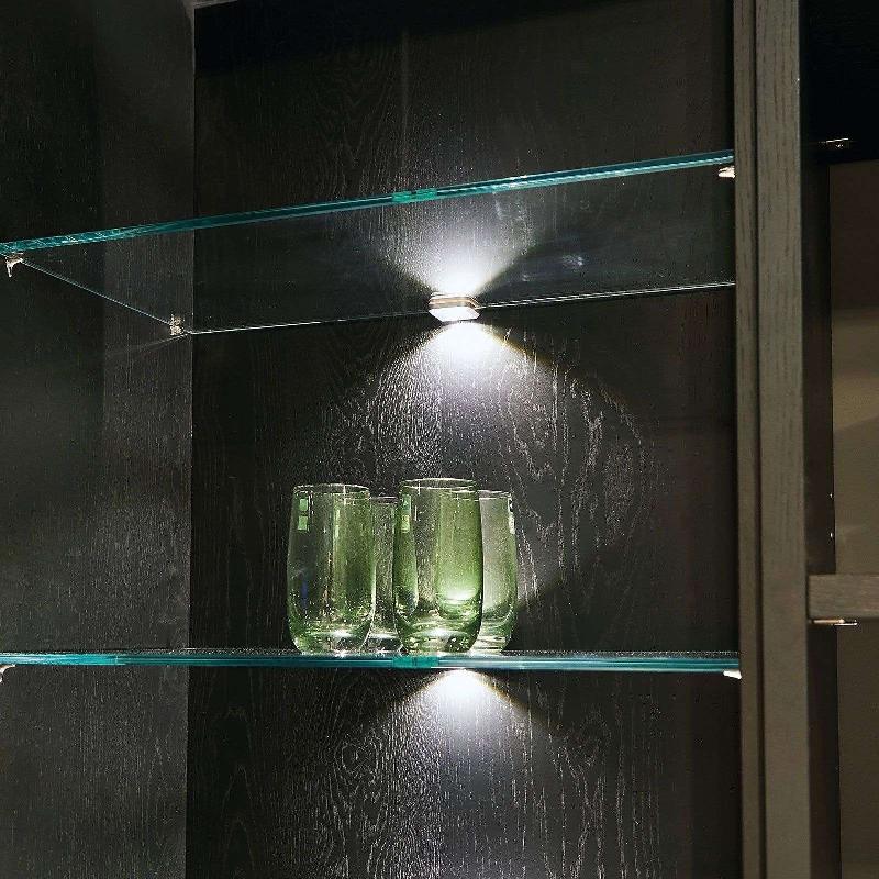 HERA CLIP EN VERRE LED UP AND DOWN, ASPECT ACIER INOX