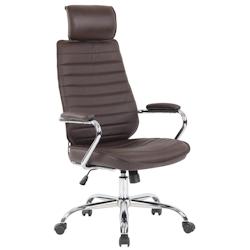 CLP Fauteuil de bureau  Rako en véritable cuir ajustable et pivotant Marron - marron cuir 317940_0