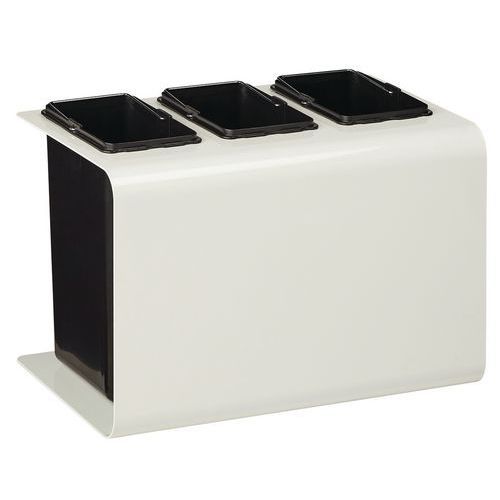 CORBEILLE DE TRI SÉLECTIF TRIBU 3 X 15L 9016 BLANC - ROSSIGNOL PRO
