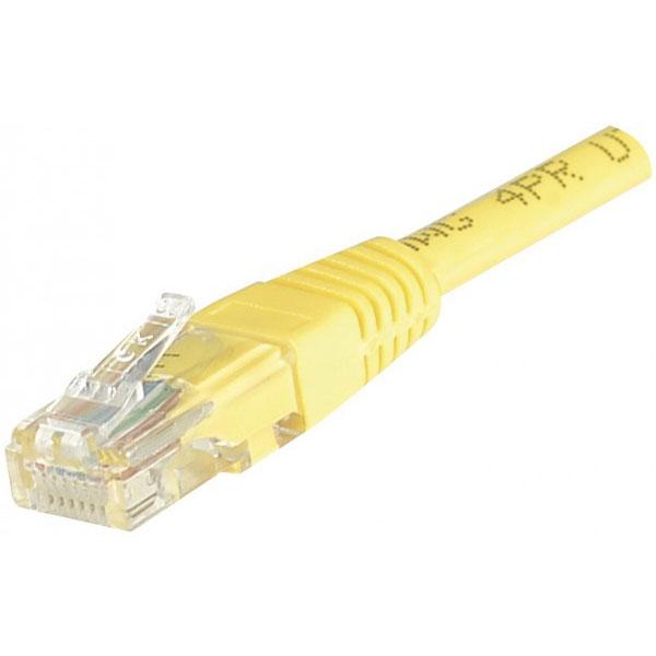 CORDON RJ45 CATEGORIE 5E U/UTP JAUNE - 10 M