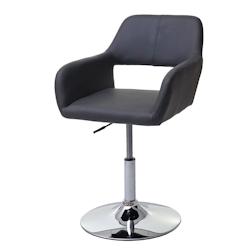 Décoshop26 - Chaise de salle à manger x1 design rétro hauteur réglable en PVC gris piètement chromé 04_0006303 - gris 3000261694434_0