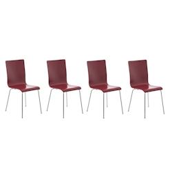 Décoshop26 - Lot de 4 chaises de cuisine en bois rouge et métal CDS10161 - 3000276566986_0