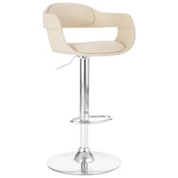 Décoshop26 - Tabouret de bar x1 chaise haute avec dossier en PVC blanc et métal DEC029448 - blanc 3000257379260_0
