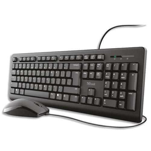 ENSEMBLE CLAVIER SOURIS FILAIRE TRUST PRIMO 23993 - LOT DE 12