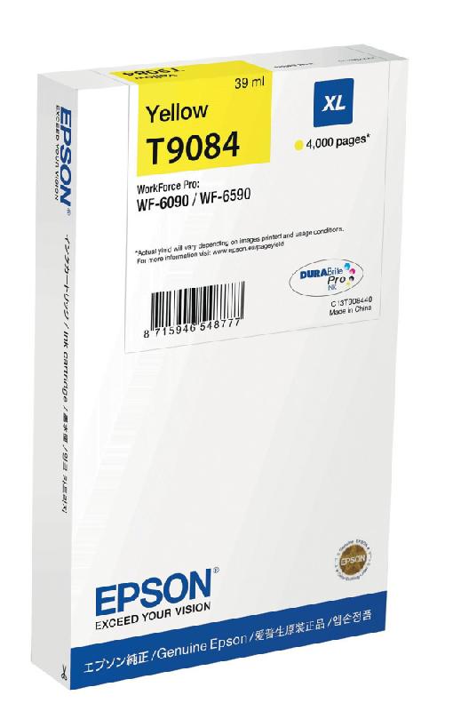 EPSON T9084 XL CARTOUCHE D'ENCRE ORIGINALE GRANDE CAPACITÉ C13T908440 - JAUNE